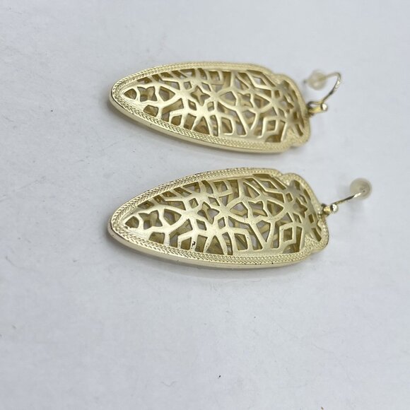 Kendra Scott Gold Tone Filigree Drop Earrings - Picture 2 of 4